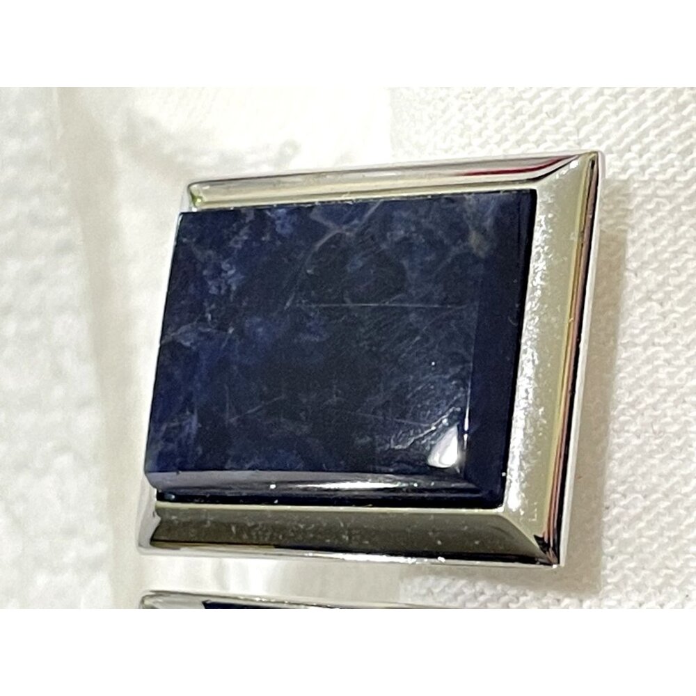 Classy High Quality Silvertone Rectangle Shape Cu… - image 2
